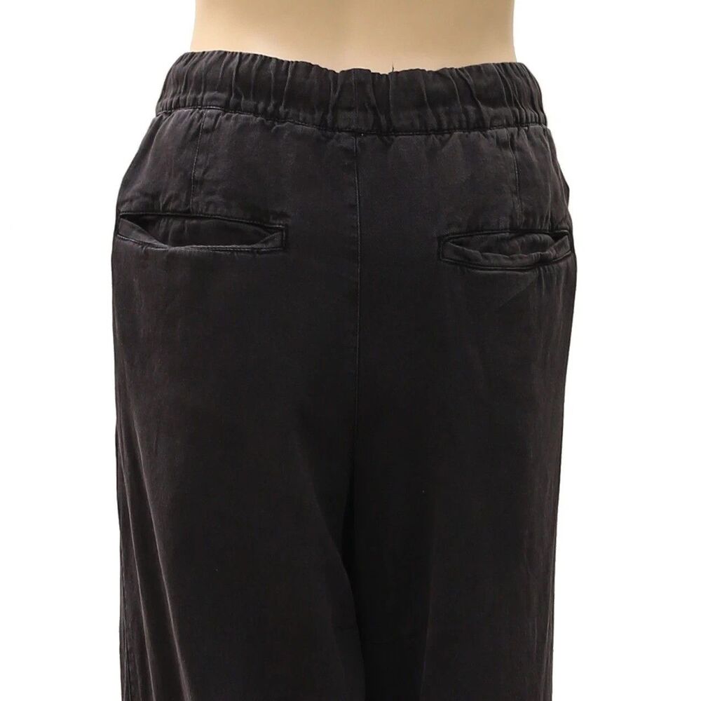 Free People Women's Wide-Leg Drawstring Trouser Pants Adjustable Black S 288992 - Picture 6 of 6